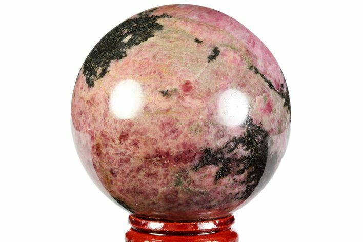 Polished Rhodonite Sphere - Madagascar #78791